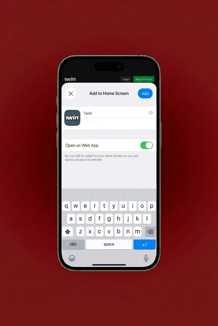 1win website homepage displayed on iOS device screen for downloading Crazy Time app