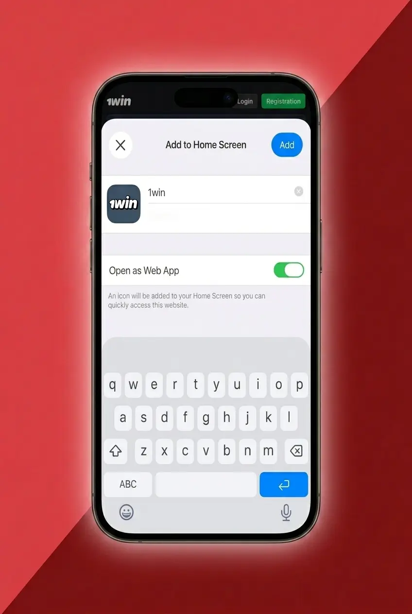 iOS Safari steps to add 1win Crazy Time web app to iPhone home screen using Share menu