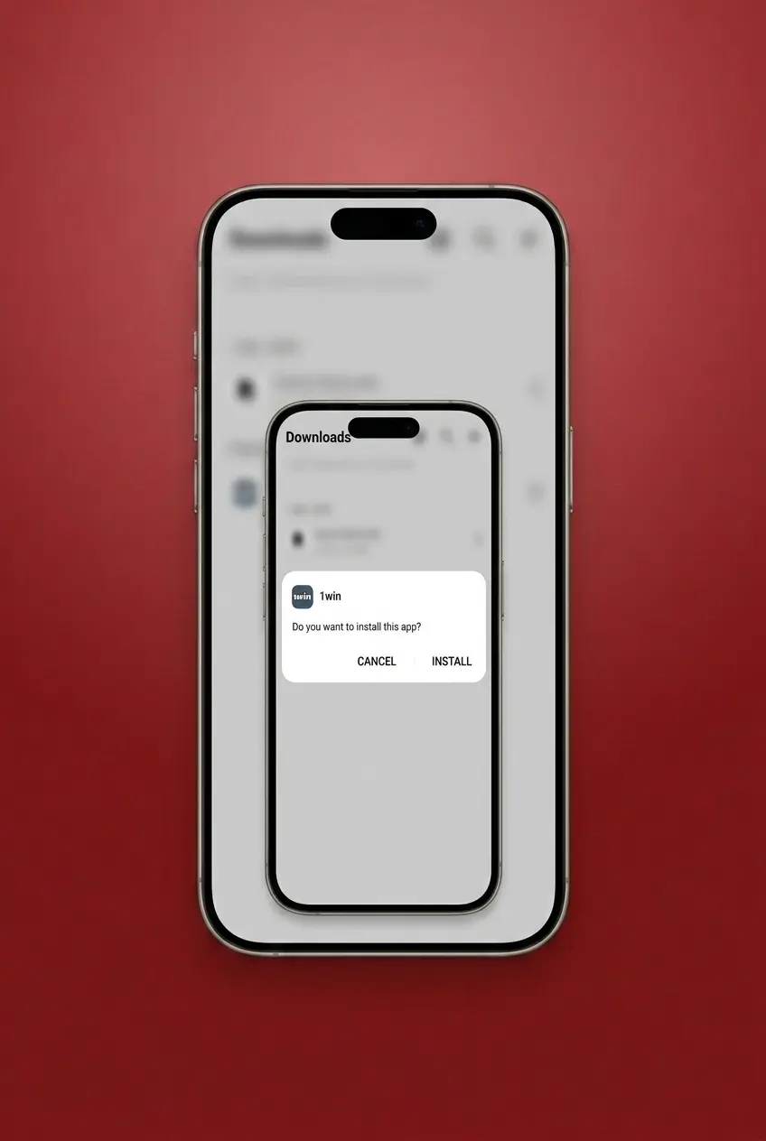 1win Crazy Time APK installation steps for Android showing 5-step guide to download and install the free app