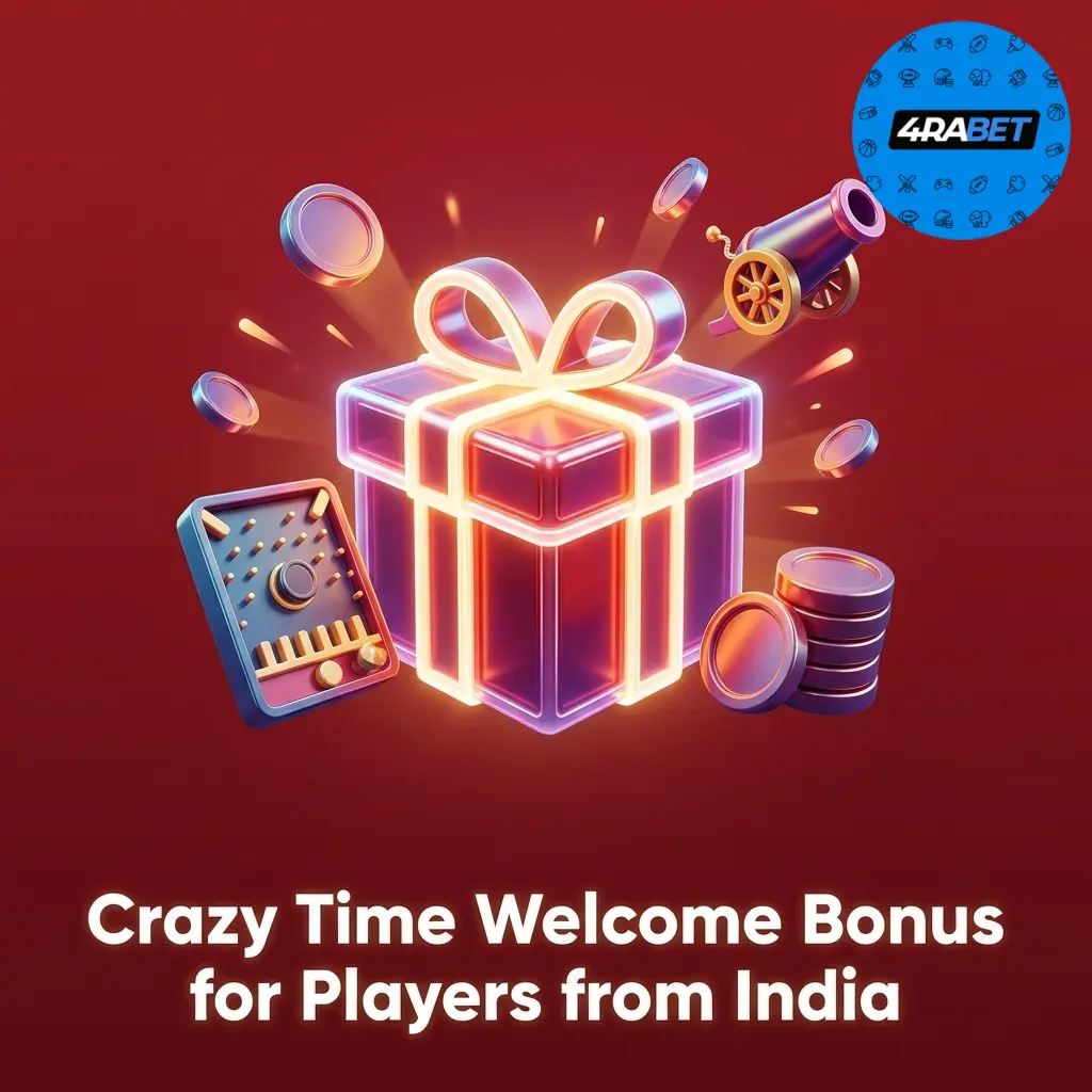 4rabet Crazy Time welcome bonus 150% up to ₹10,000 plus 200 free spins for new players in India