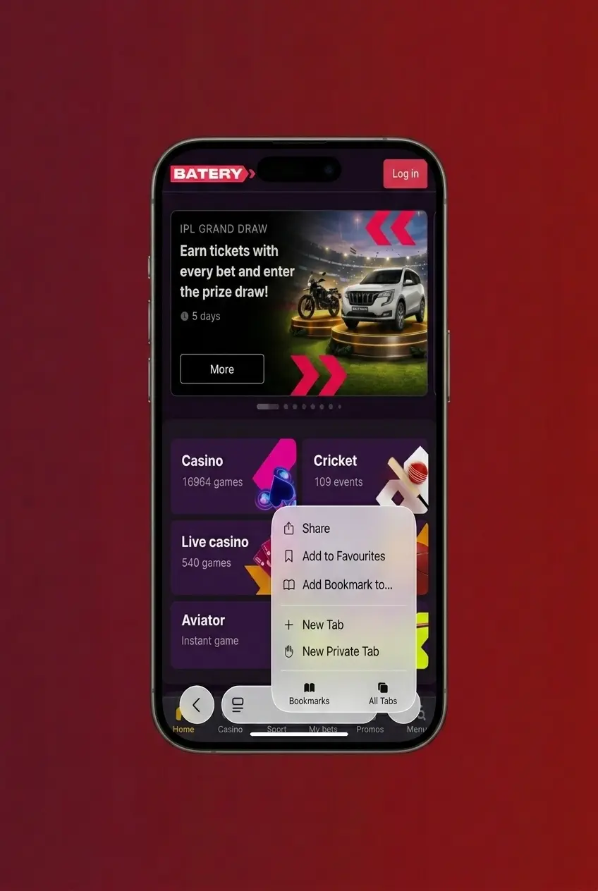 Steps to add Batery Crazy Time to iOS Home Screen via Safari browser on iPhone or iPad