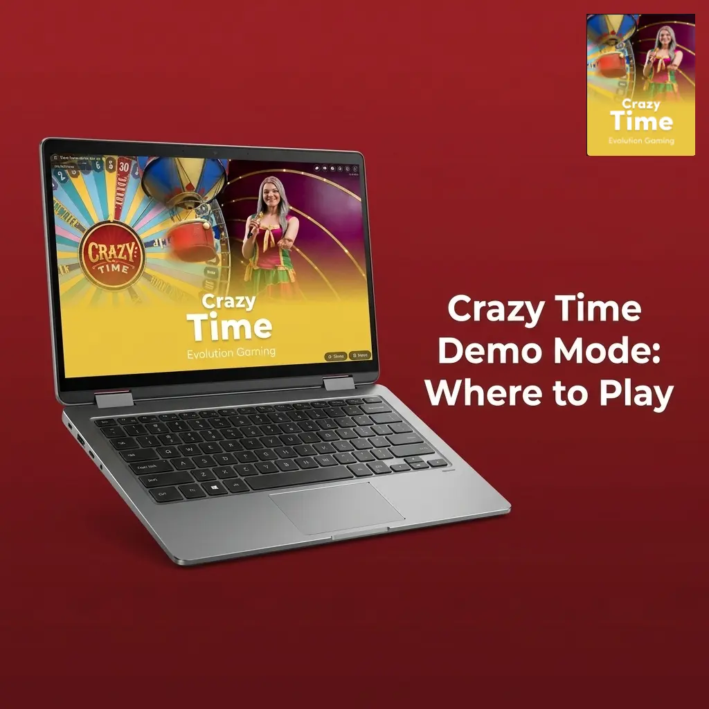 Crazy Time demo mode gameplay screen showing wheel segments and bonus rounds options for free play