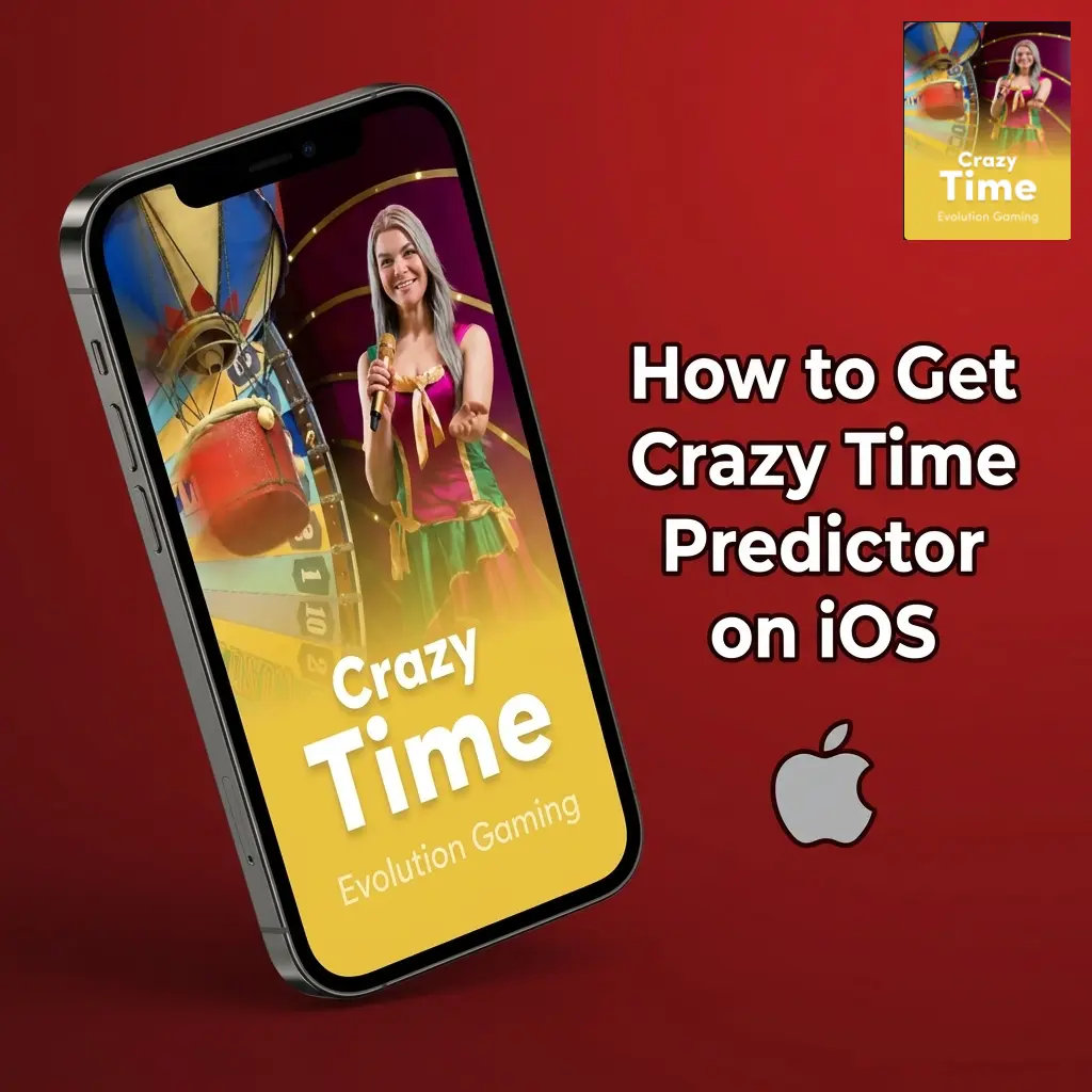 iPhone screen showing Crazy Time Predictor app installation steps via Safari and iOS device management settings