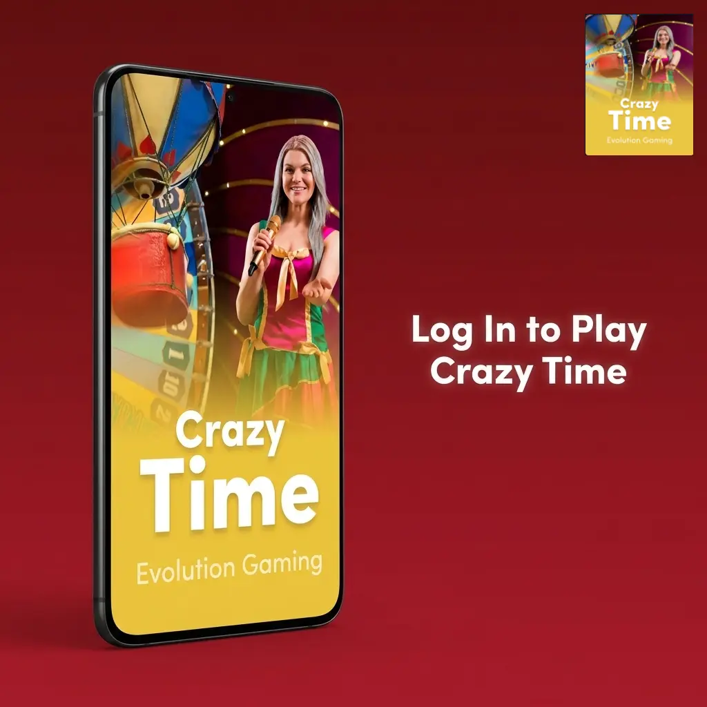 Lucky Star login screen showing email, phone, and social account options to access Crazy Time live casino table