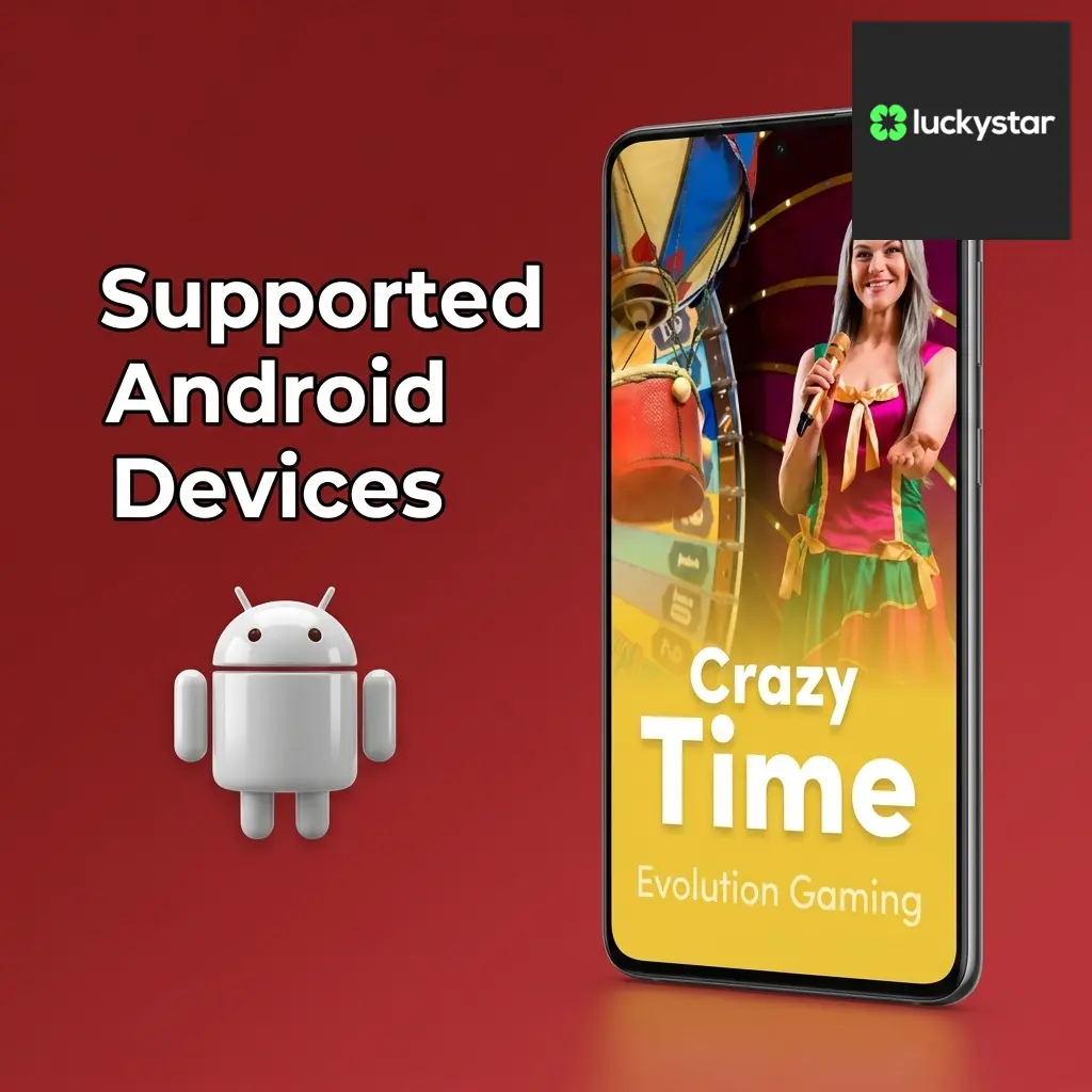 List of 10 supported Android devices for Lucky Star Crazy Time app across budget, mid-range, and flagship segments