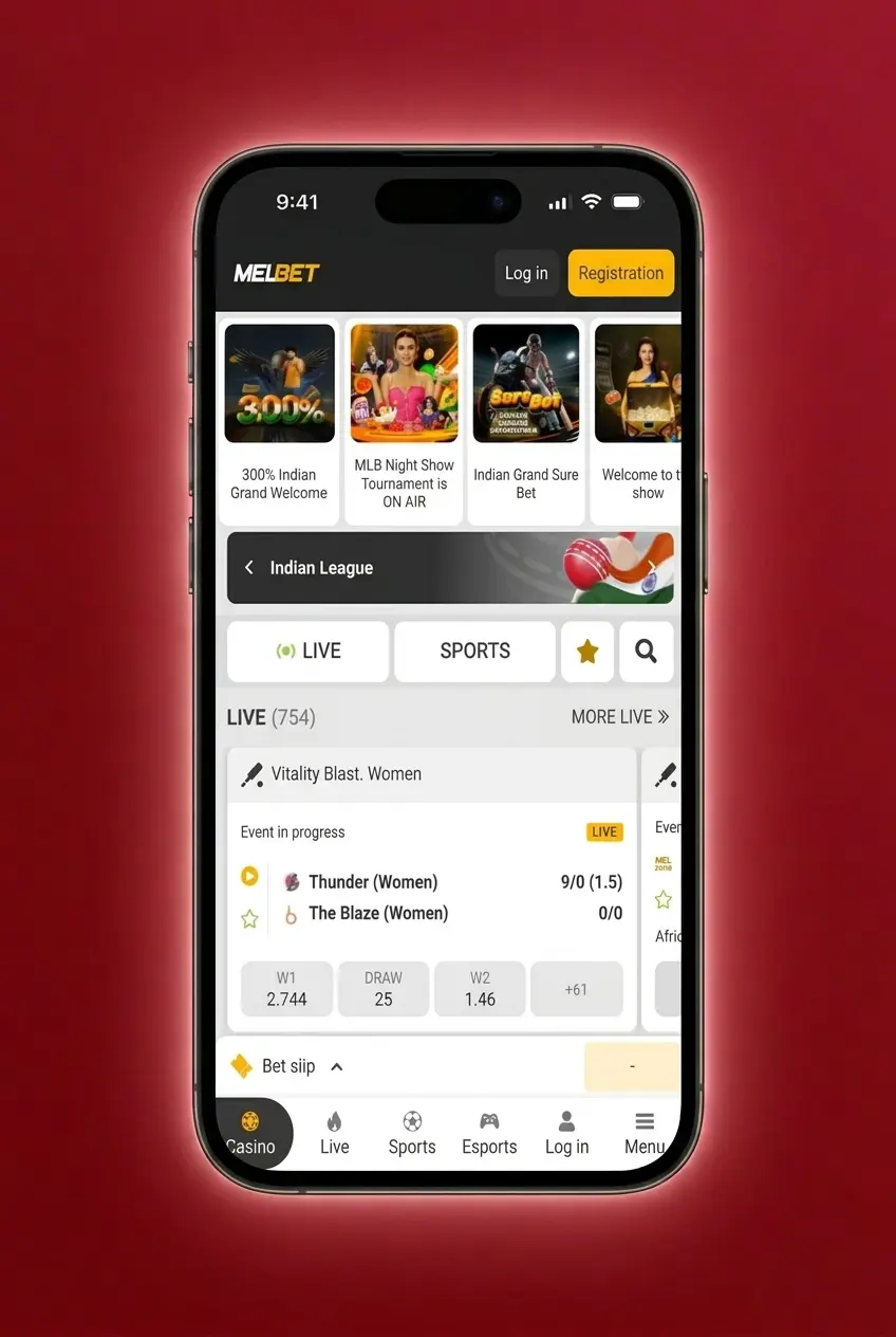 Melbet Android app APK download and installation steps on an Android device screen