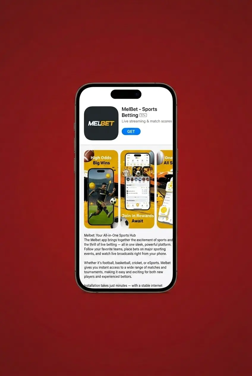 Melbet Crazy Time app download page on iOS device screen