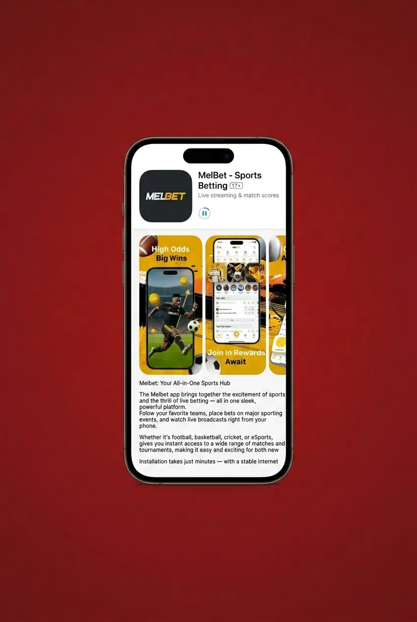 Melbet Crazy Time app download page on iOS device screen showing installation steps