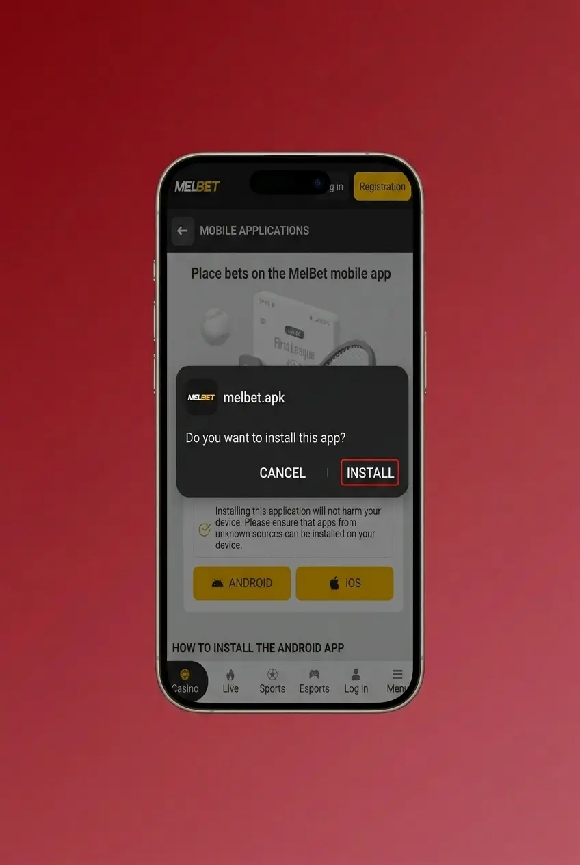 Melbet Crazy Time APK installation steps on Android 5.0+ device showing download and setup process