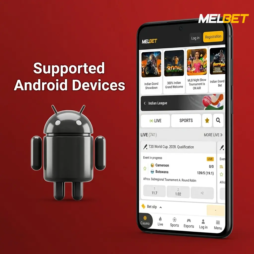 Supported Android devices for Melbet app across budget, mid-range, and flagship price tiers in India