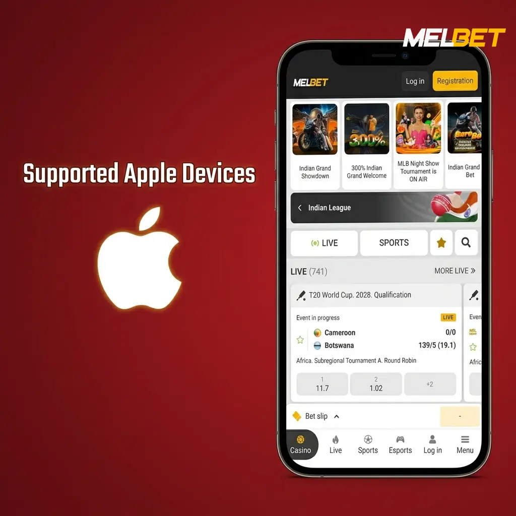 Apple iPhones and iPads compatible with Melbet PWA, including iPhone SE to iPhone 16 and iPad models running iOS 12+