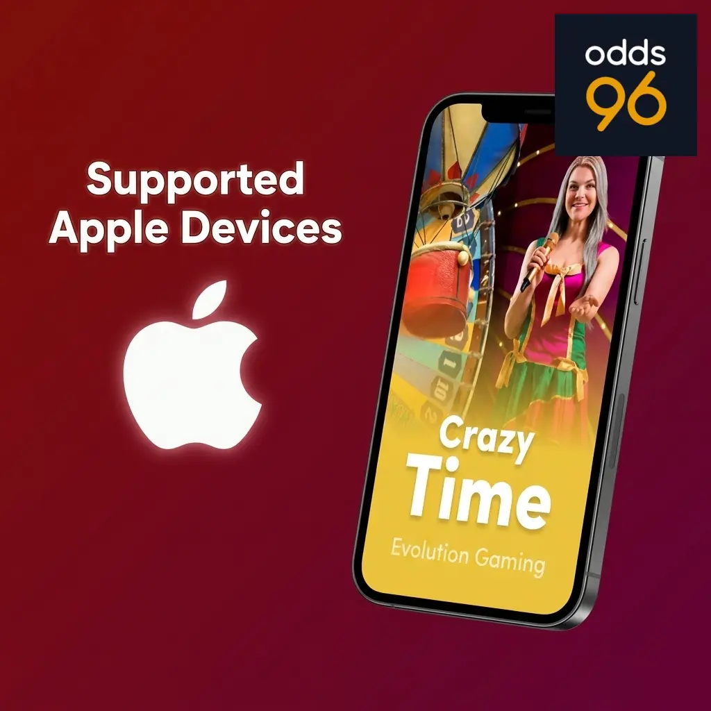 iPhone and iPad models compatible with Odds96 PWA for Crazy Time, running iOS 12 or later
