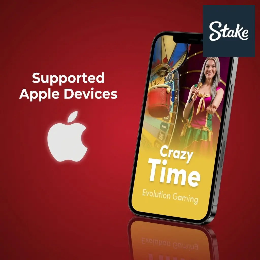 Apple iPhones from SE 2nd gen to iPhone 16 Pro supporting Stake PWA with Crazy Time on iOS 12 or later