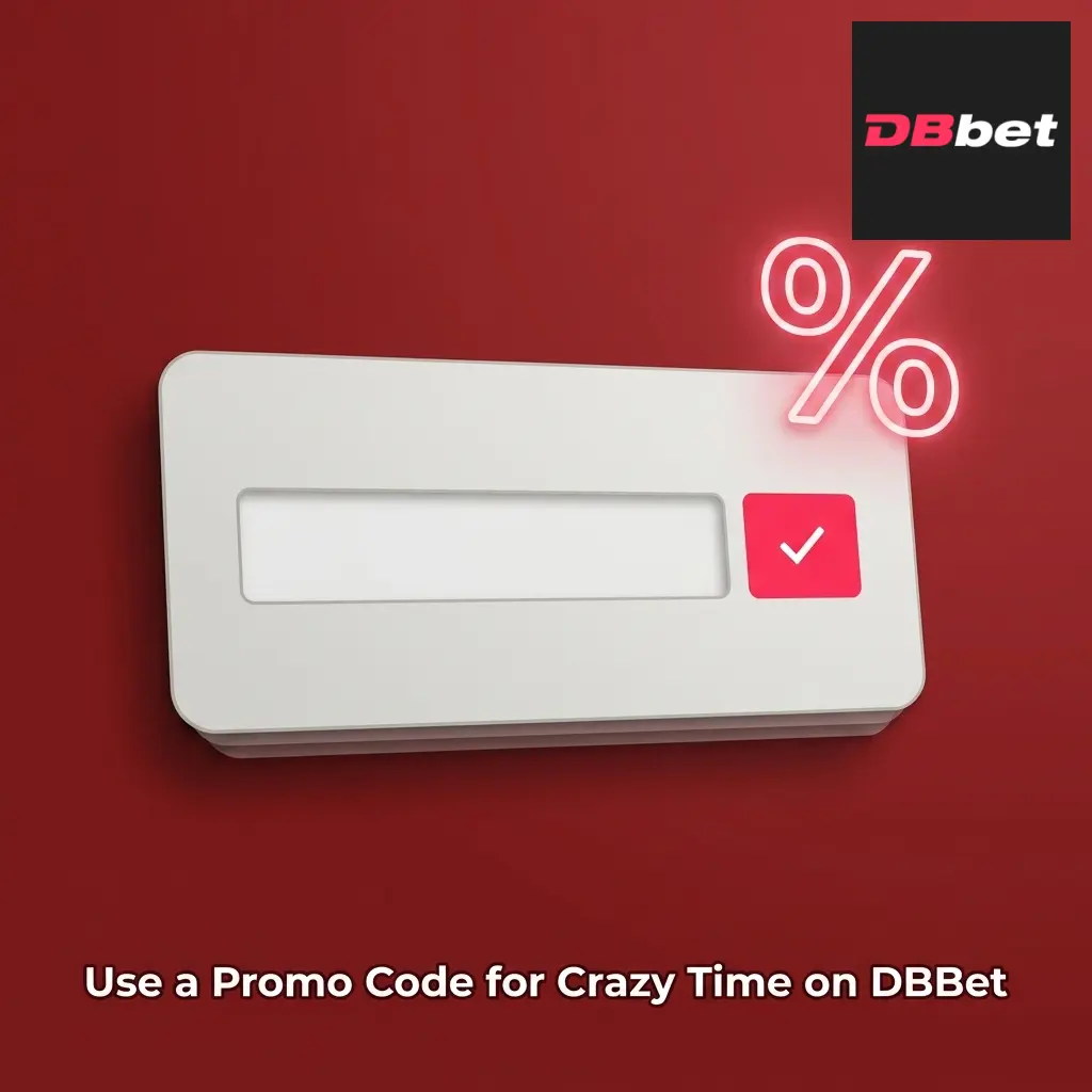 DBBet promo code field for Crazy Time bonus activation during registration or via account section