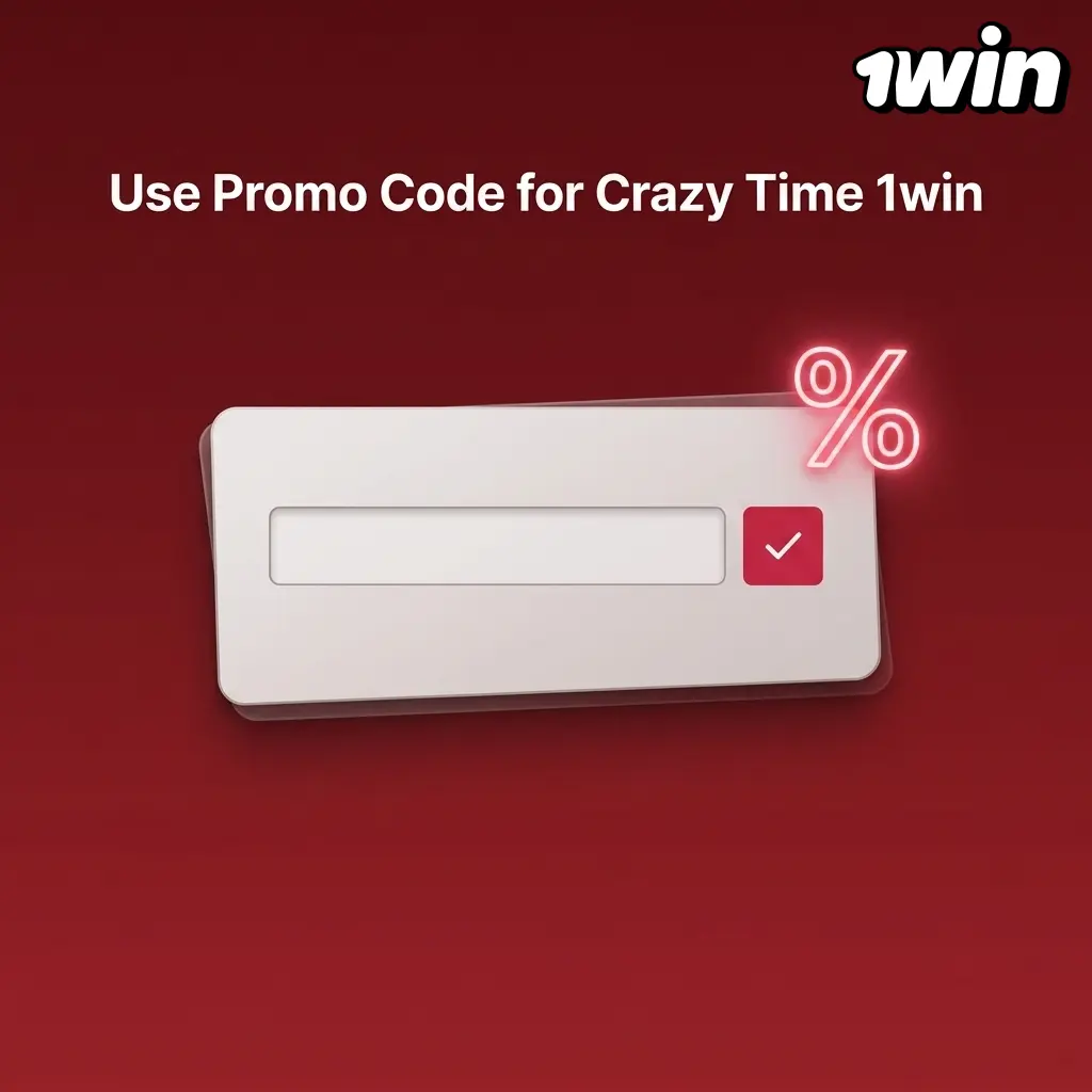1win Crazy Time promo code 1WBONUS entry field during registration for welcome deposit bonus