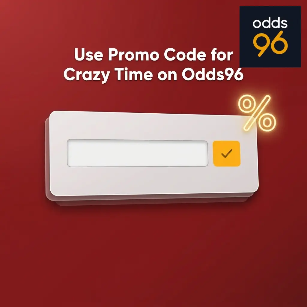 Odds96 Crazy Time promo code field during registration for first deposit bonus