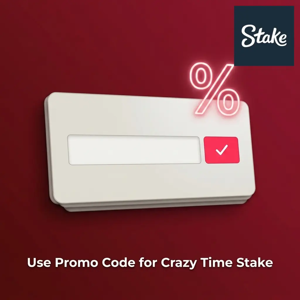 Stake promo code STAKEWIN entry field for Crazy Time bonus activation during registration